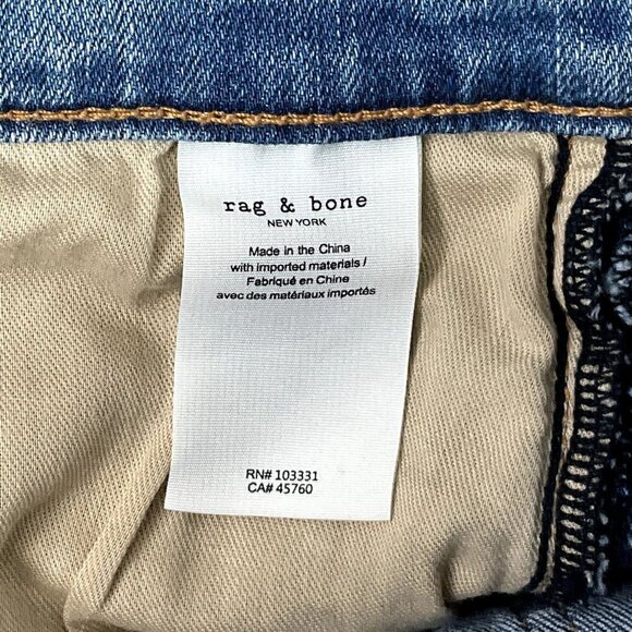 Rag & Bone Jeans Womans Size 32 Blue Light Wash Cate MidRise Shorty Skinny Denim - Picture 9 of 11